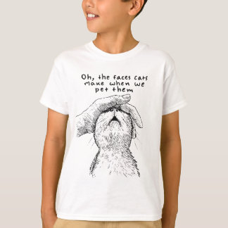 Funny Cat Faces When We Pet Them – Cute Line Art C T Shirt