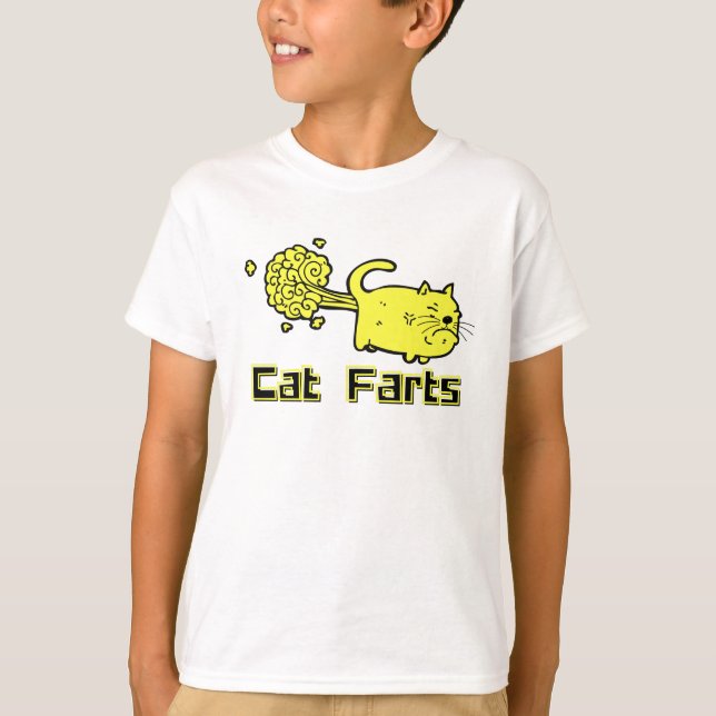 Funny Cat Farts T Shirt (Framsida)