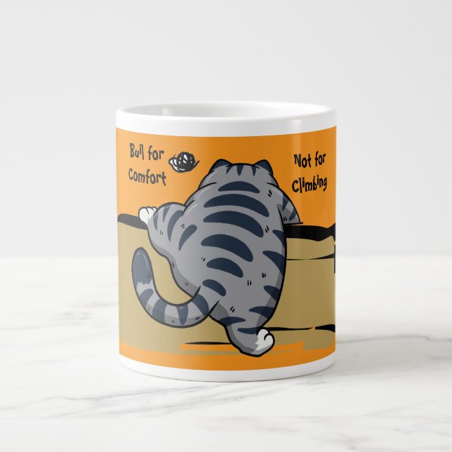 Funny Cat, Fat Cat, Funny Script Giant Coffee Mug Jumbo Mugg (Framsidan)