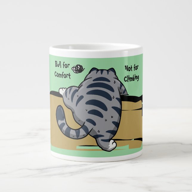 Funny Cat, Fat Cat, Funny Script Giant Coffee Mug Jumbo Mugg (Framsidan)