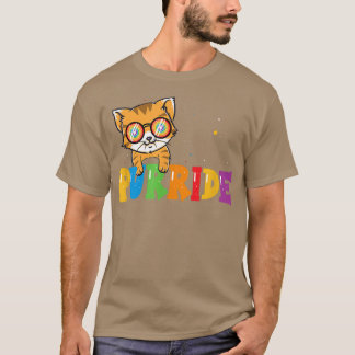 Funny Cat Gay Pride Rainbow Sunglasses LGBTQ T-Shi T Shirt