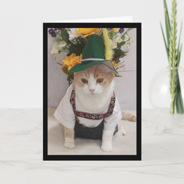 Funny Cat German Birthday Kort (Framsida)