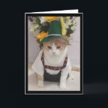 Funny Cat German Birthday Kort<br><div class="desc">Lustigt Bubba Kattunge i en apparat jag gjorde honom efter att ha tittar på Ocktoberfest-kostym. Jag använde www.freetranslation för texten. Inside: "Grattis på födelsedagen min käre vän!" Du kan ändra texten i fält. Obs! En tysk lärare har kontaktat mig och säger det bästa sättet att säga "Grattis på födelsedagen min...</div>