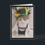 Funny Cat German Birthday Kort<br><div class="desc">Lustigt Bubba Kattunge i en apparat jag gjorde honom efter att ha tittar på Ocktoberfest-kostym. Jag använde www.freetranslation för texten. Inuti: "Min kära vän Grattis på födelsedagen!" Du kan ändra texten i fälten. Obs! En tysk lärare har kontaktat mig och säger att det bästa sättet att säga "Grattis på födelsedagen...</div>