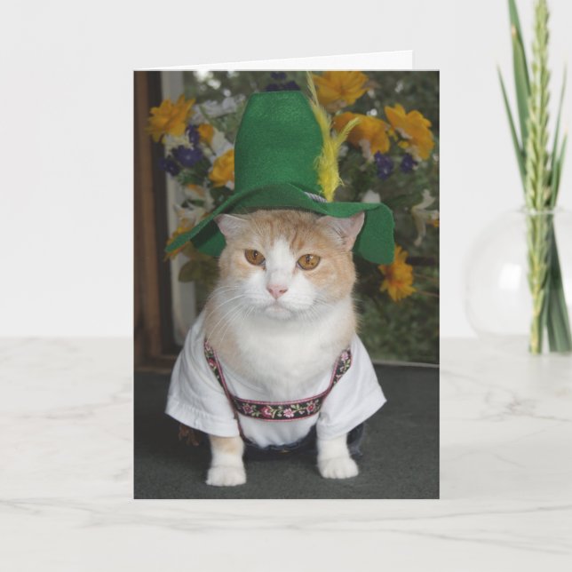 Funny Cat German Birthday Kort (Framsida)