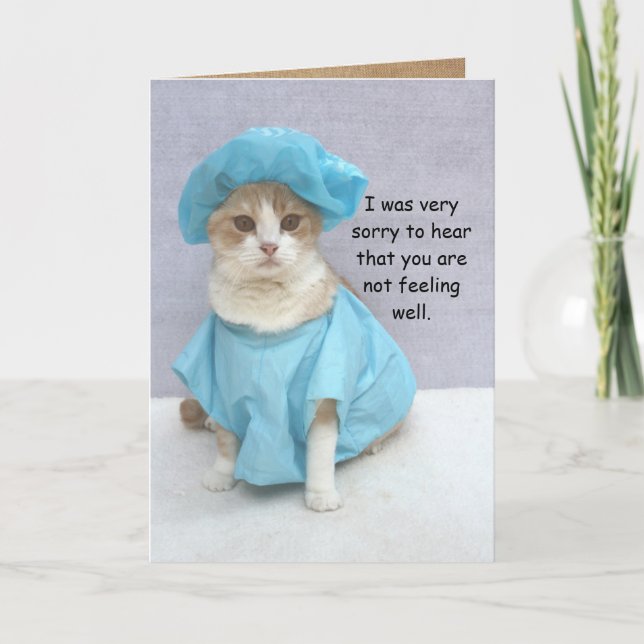 Funny Cat Get well Kort (Framsida)