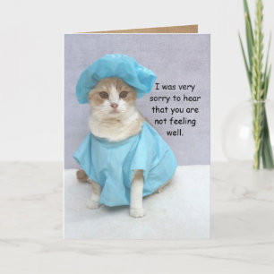 Funny Cat Get well Kort