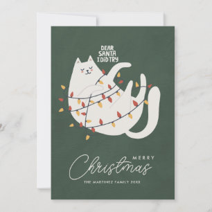 Funny Cat God jul Hälsning Julkort