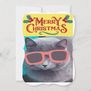 Funny Cat God jul-kort