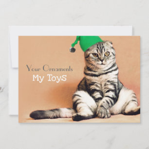 Funny Cat God jul Personlig Julkort