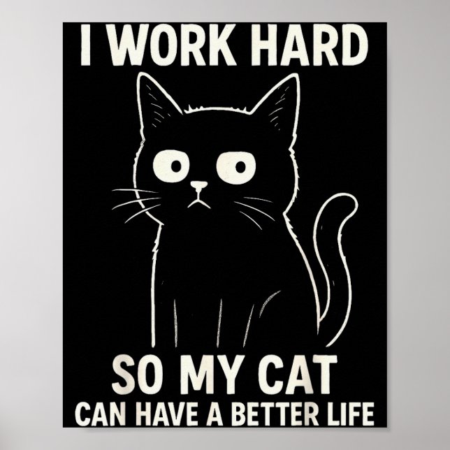 Funny Cat Graphic Tee Men Women Coworker Meme Humo Poster (Framsidan)