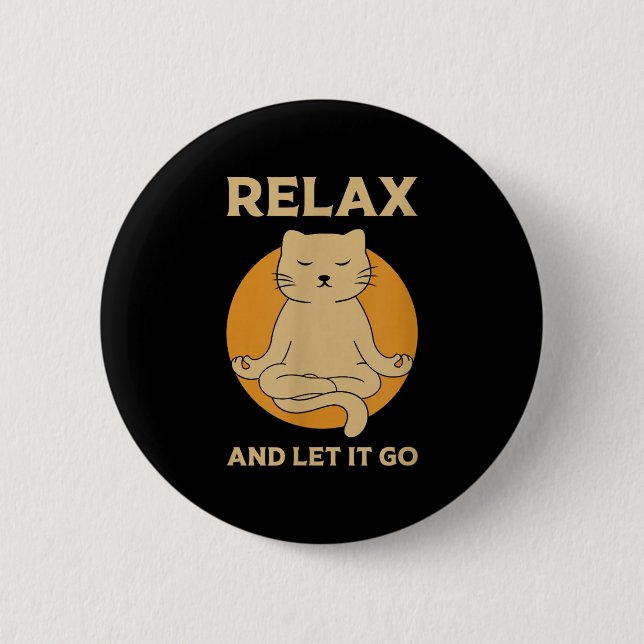 Funny Cat Graphic Yoga Zen Meditation Knapp (Framsida)