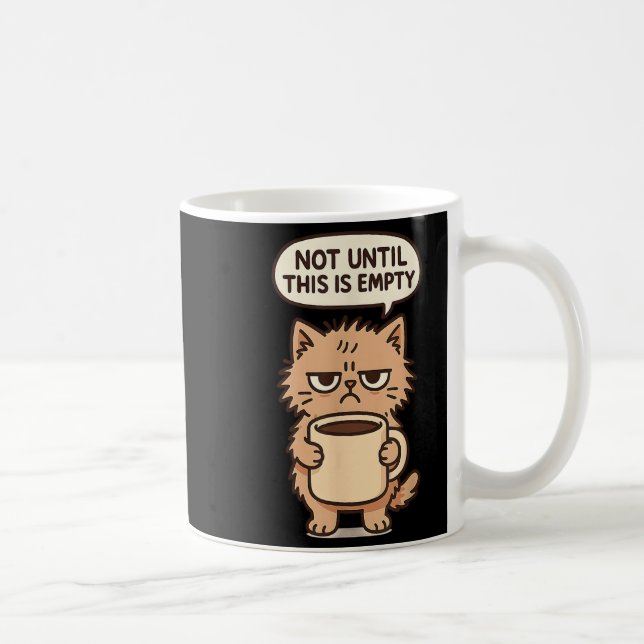 Funny Cat Grumpy Coffee Älskare Not God Person S Kaffemugg (Höger)