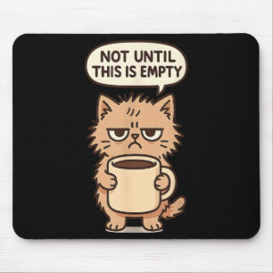 Funny Cat Grumpy Coffee Älskare Not God Person S Musmatta