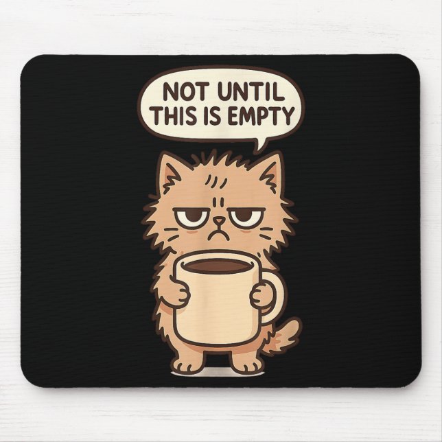 Funny Cat Grumpy Coffee Älskare Not God Person S Musmatta (Framsidan)