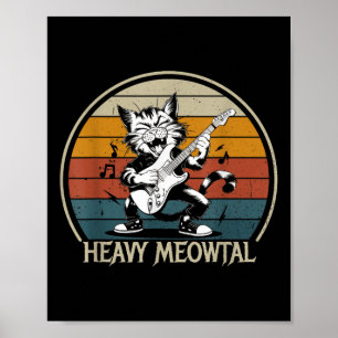 Funny Cat Guitar Shirt - Jamming Sten Cat Spela up Poster