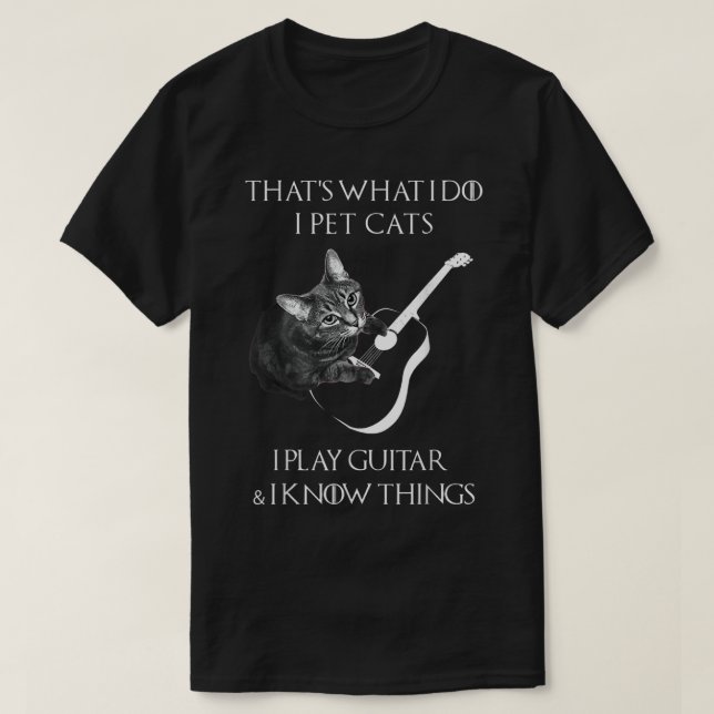 Funny Cat Guitarist Music Lover Design T Shirt (Design framsida)