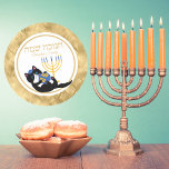 Funny Cat Guld Menorah Jewish Hebrew Hanukkah Runt Klistermärke<br><div class="desc">Funny Cat Guld Menorah Dreidel Jewish Hebrew Hanukkah Stickers</div>