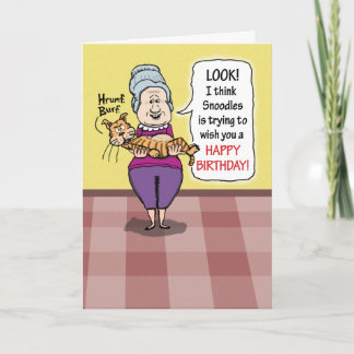 Funny Cat Hairball Birthday Kort