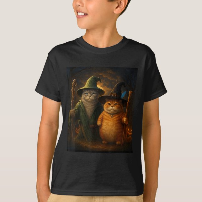 Funny Cat Halloween Cat Memer-guide Katt Konstig C T Shirt (Framsida)