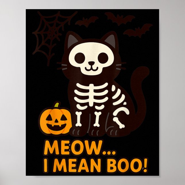 Funny Cat Halloween Costume Meow I Elak Boo Manar  Poster (Framsidan)