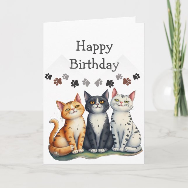 Funny Cat Herder Citat Cat Lover Birthday Tack Kort (Framsida)