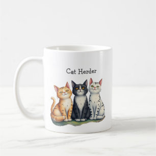 Funny Cat Herder Quote Cat Lover Kaffemugg