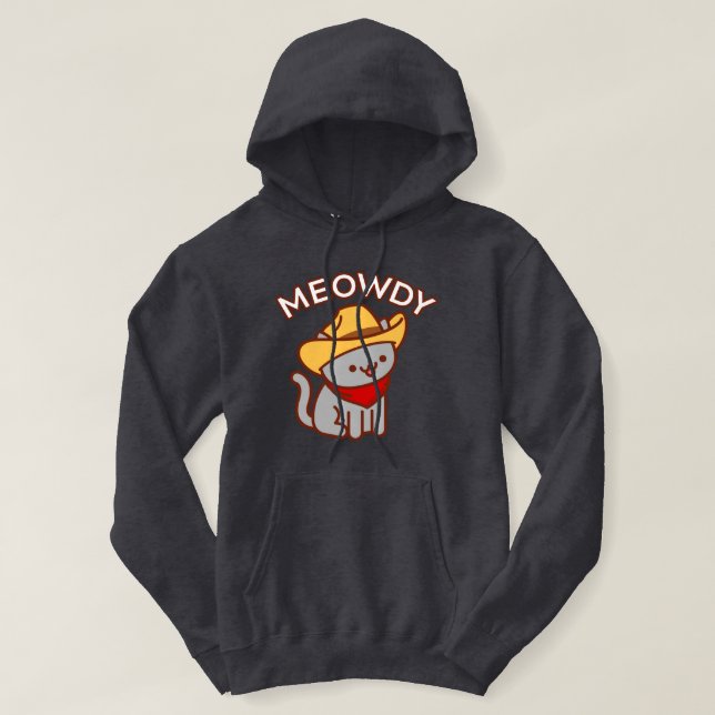 Funny Cat Hoodie - "MEOWDY" (Design framsida)