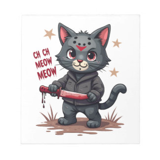 Funny Cat Horror Movies Cute Halloween for Cat Kit Anteckningsblock