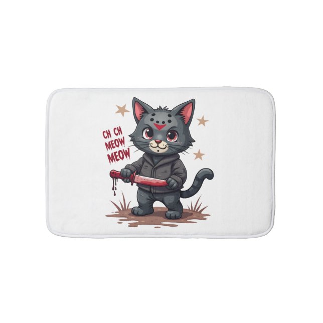 Funny Cat Horror Movies Cute Halloween for Cat Kit Badrumsmatta (Framsidan)