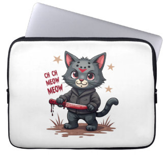 Funny Cat Horror Movies Cute Halloween for Cat Kit Laptop Fodral