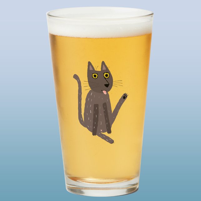 Funny Cat Humor Glaskopp (Funny cat yoga humor beer glass)