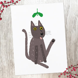 Funny Cat Humor Helgdag Helg Vykort
