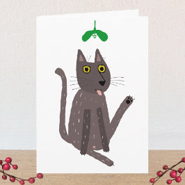 Funny Cat Humor Helgdag Kort
