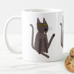 Funny Cat Humor Kaffemugg<br><div class="desc">En konstig katt tvättar. Eller kanske han bara gör yoga? Kyss honom på din egen risk! Ljug av vilken djurälskare som helst.</div>