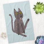 Funny Cat Humor Kökshandduk<br><div class="desc">En konstig katt tvättar. Eller kanske han bara gör yoga? Kyss honom på din egen risk! Ljug av vilken djurälskare som helst.</div>