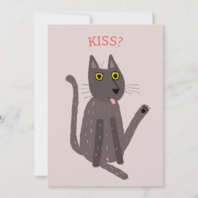 Funny Cat Humor-kort Julkort (Framsida)