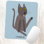 Funny Cat Humor Personlig Musmatta<br><div class="desc">En konstig katt tvättar. Eller kanske han bara gör yoga? Kyss honom på din egen risk! Ljug av vilken djurälskare som helst. Ändra eller ta bort namn för anpassning.</div>