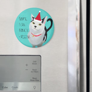 Funny Cat i Santa Hat-Personligen Magnet