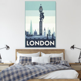 Funny cat in London Canvastryck