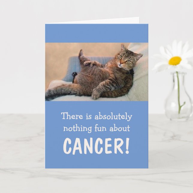 Funny Cat Joke Cancer Support Card Kort (Liten växt)