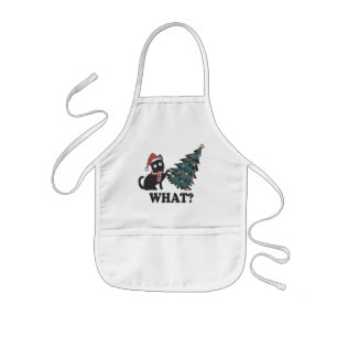 Funny Cat jul Kids Apron Barnförkläde