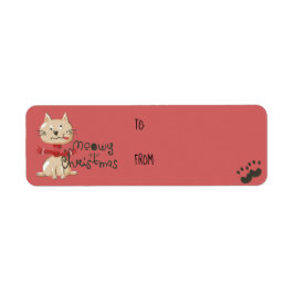 Funny Cat-julgåva Sticker Lakan Returadress Etikett