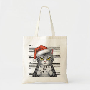 Funny Cat Julgran Killer Tygkasse