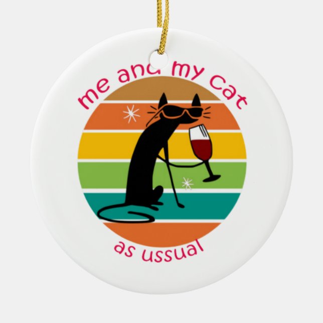 Funny Cat Julgransprydnad Keramik (Framsidan)