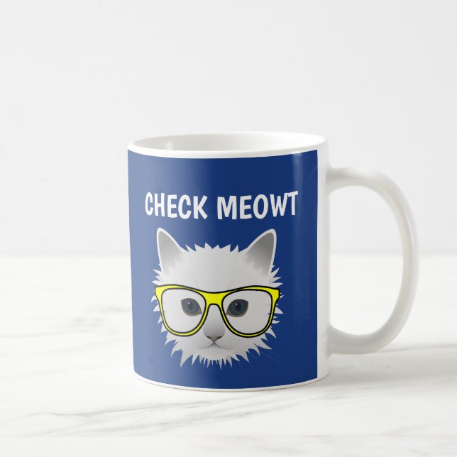 FUNNY CAT KAFFE KOPPAR CHECK MEOWT (Höger)