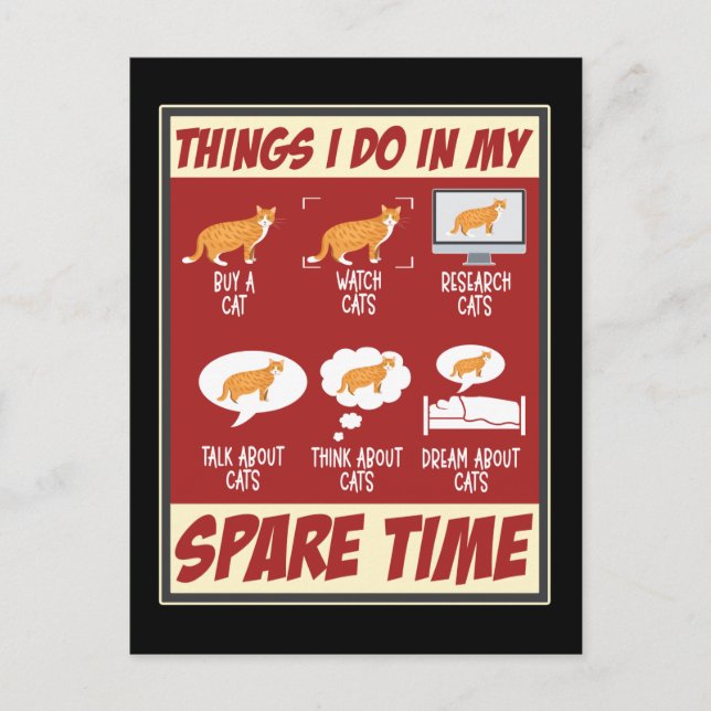 Funny Cat Kärlek Kitten Humor Cat Lover Vykort (Framsida)