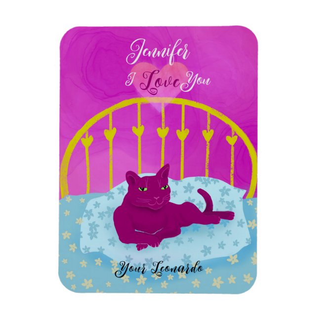 Funny Cat Kärlek You Personlig Valentine Magnet (Vertikal)