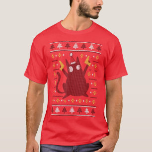 Funny Cat Kattunge med Hat Ugly julsötare M T Shirt
