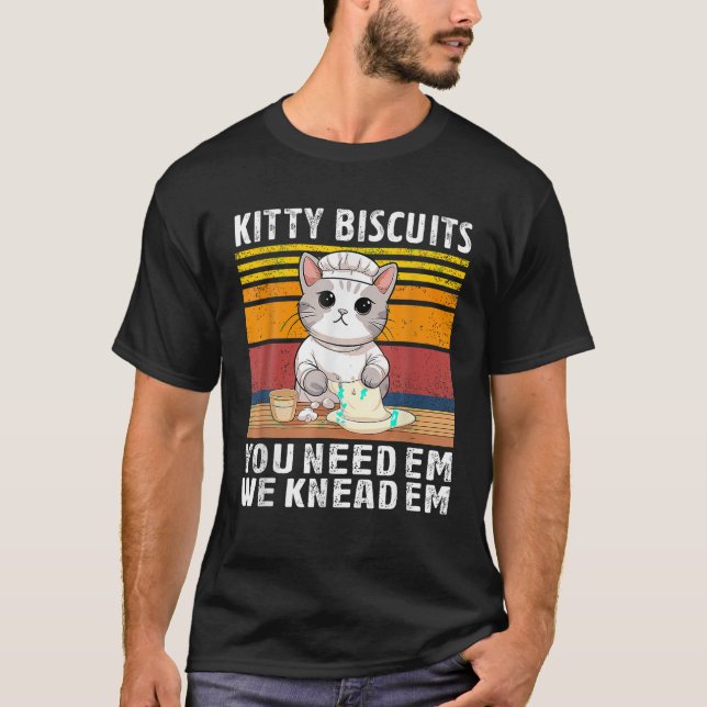 Funny Cat Kattunge söta Kattunge Biscuits We Knead T Shirt (Framsida)